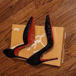 Christian Louboutin size 7 glitter Leopard